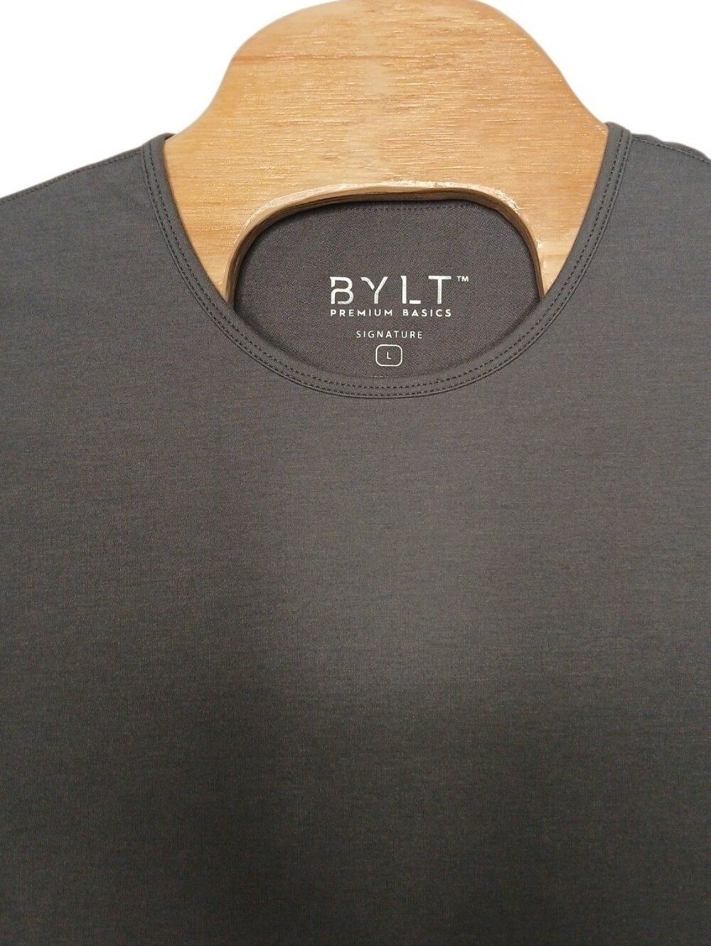 BYLT Premium Basics Drop Cut Signature Shirt Men's Large Grey